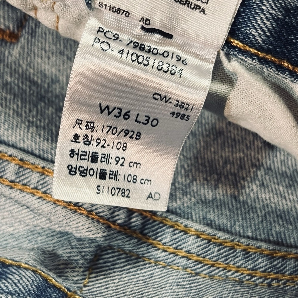 Levis Mens 501 '93 Jeans Mens 36x30 Blue Light Wash Straight Button Fly EUC - Picture 9 of 10